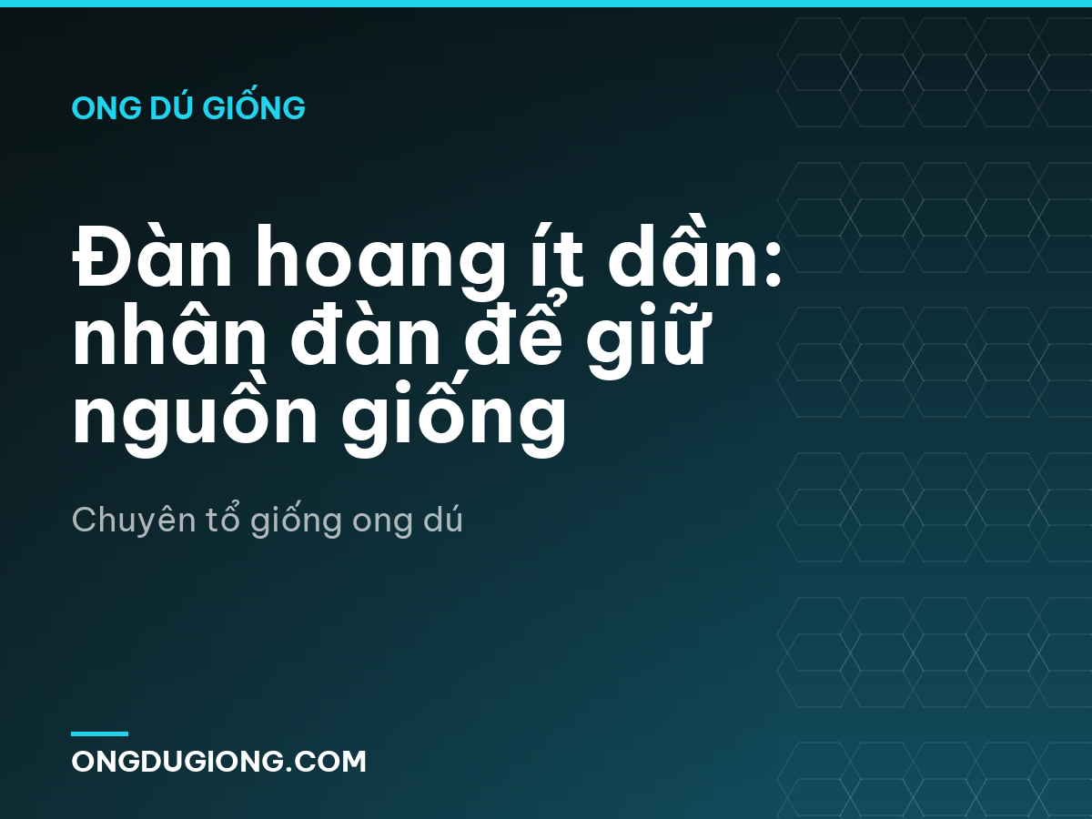 Đàn hoang ít dần: nhân đàn để giữ nguồn giống