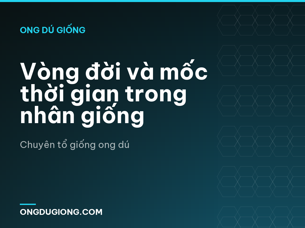 Vòng đời và mốc thời gian trong nhân giống